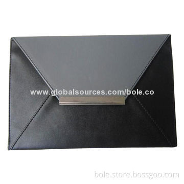 Evening Clutch Bag, Made of PU Leather with Silver Metal Decoration